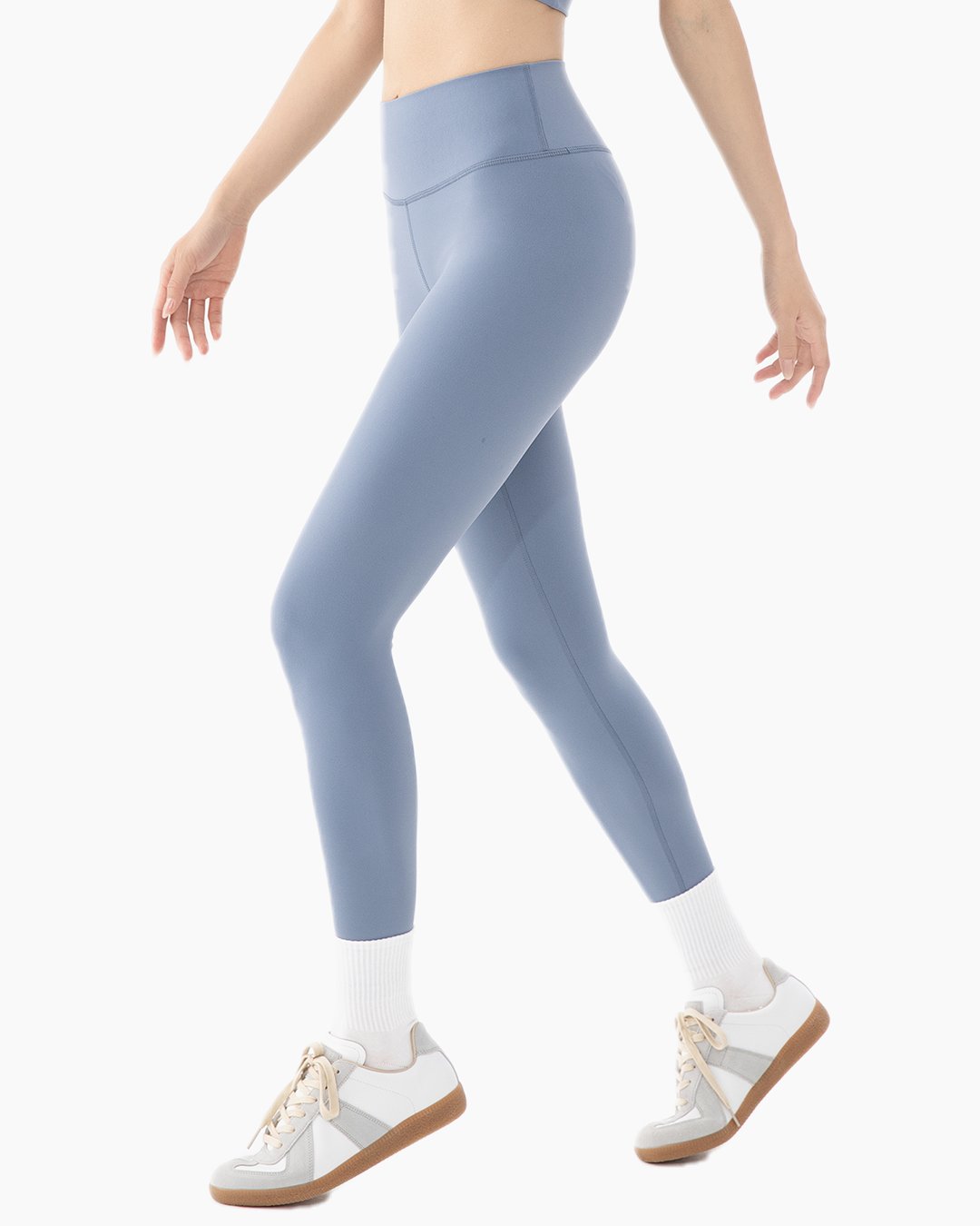 Model wearing ROSEBIBI 7/8 High-Waist Petite Leggings from the Active Leggings collection