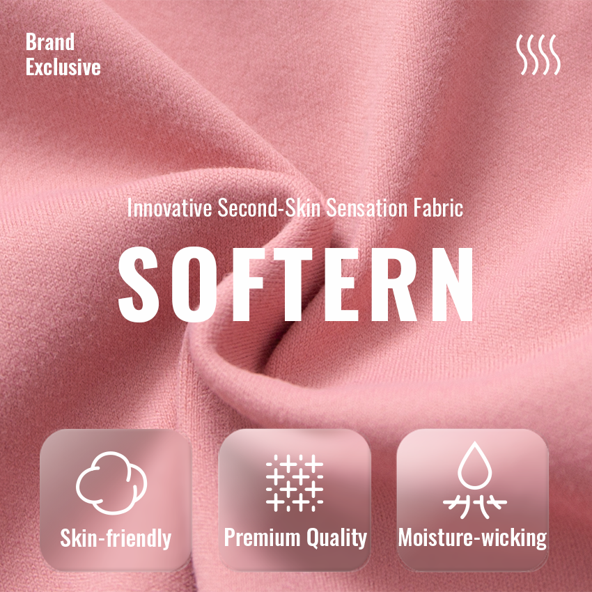 Innovative second-skin sensation fabric used in ROSEBIBI's petite activewear collections including leggings and sports bra. Skin-friendly, premium quality and moisture-wicking. 